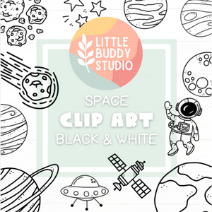 SPACE CLIP ART - Black Line [DIGITAL DOWNLOAD]