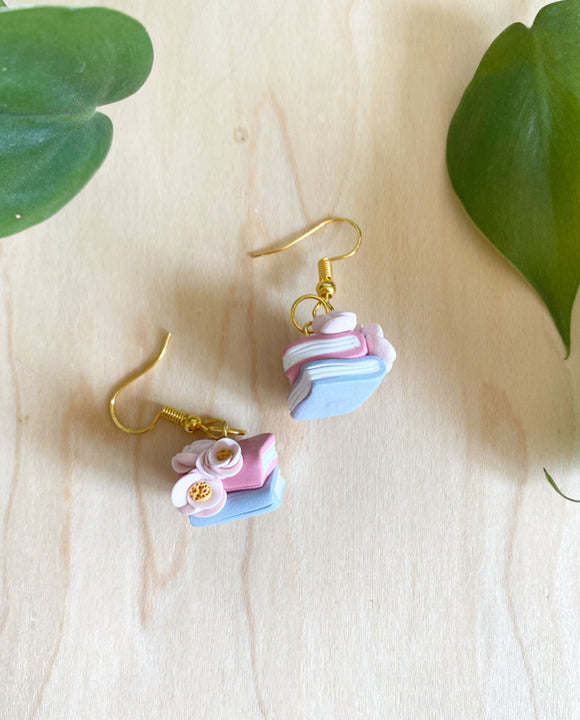 BOOK STACK - clay earrings