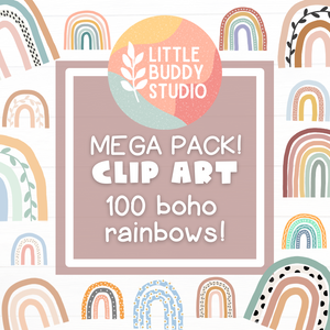 BOHO RAINBOW CLIPART [DIGITAL DOWNLOAD]