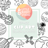 SPACE CLIP ART - Black Line [DIGITAL DOWNLOAD]