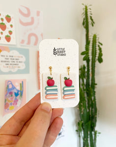 APPLE/BOOK - clay earrings