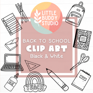 SCHOOL SUPPLY CLIP ART - Black Line [DIGITAL DOWNLOAD]