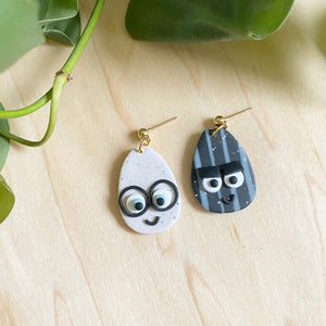 Good Egg / Bad Seed - clay earrings