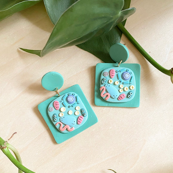 PLANT CELL - clay earrings