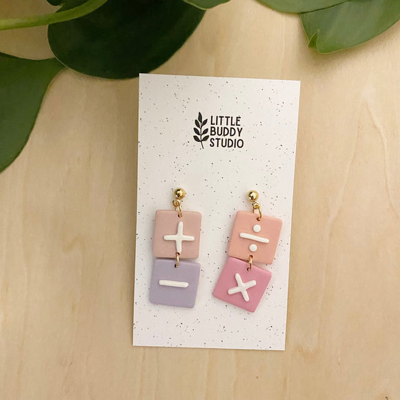 Math Operations- clay earrings