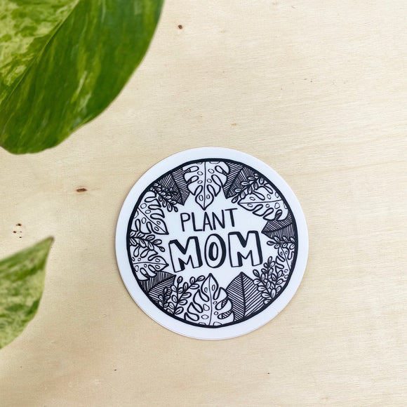 Plant Mom - circle vinyl sticker