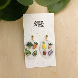 Fruit/Veggies - clay earrings